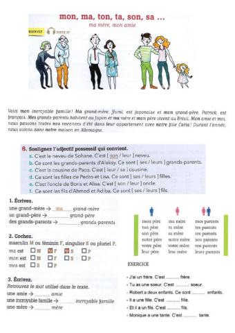 Les possessifs et la famille