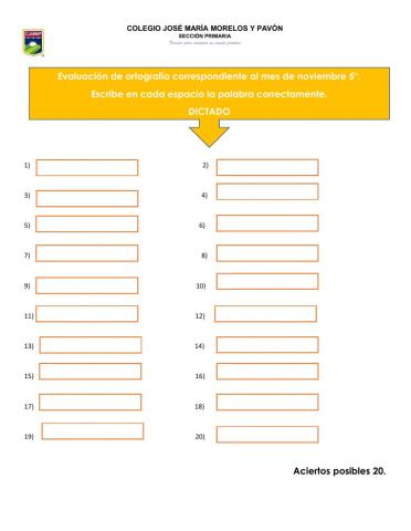 Dictado de noviembre 5°