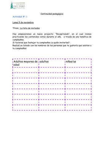 Actividades de refuerzo