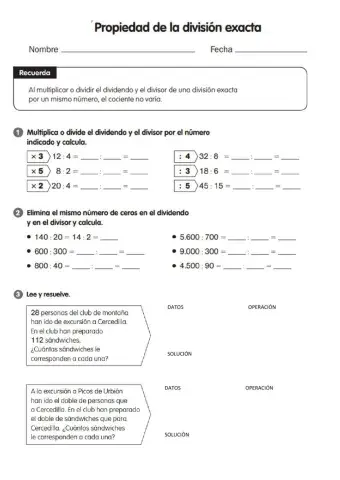 Propiedad fundamentalde la división exacta