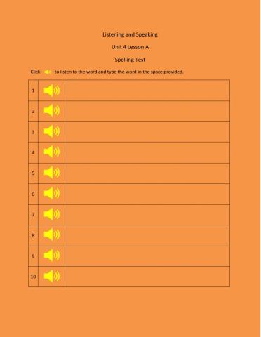 Spelling Test (Dictation)