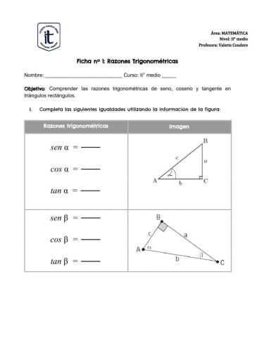Ficha nº 1: Razones trigonométricas