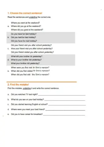 Correct the sentences