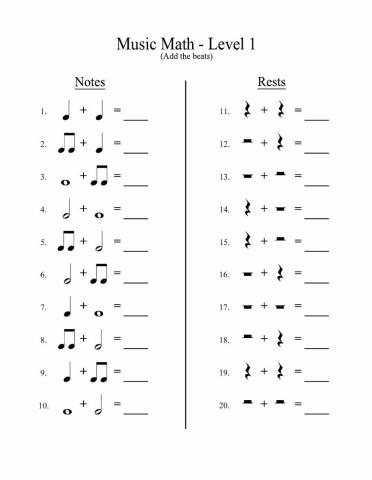Notes and Rests Values