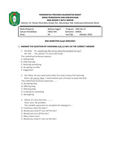 PAS XII MIA IS 2020 ganjil