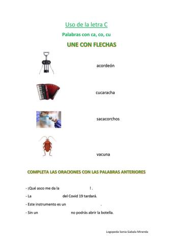 Palabras con ca, co, cu