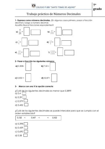 Números decimales-Porcentaje
