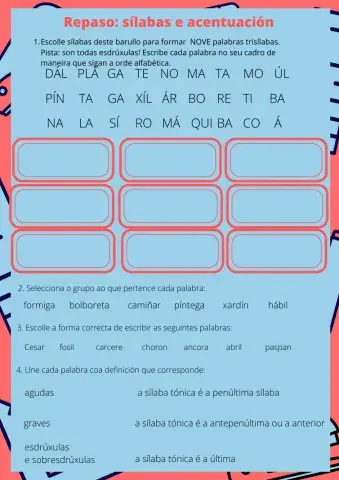 Acentuación e sílabas