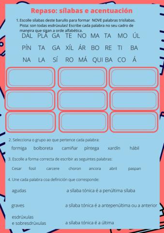 Acentuación e sílabas