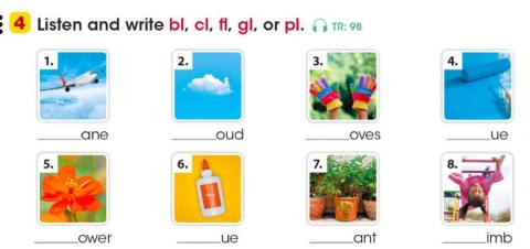 Phonics cl pl fl gl bl