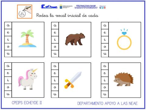 Identificar vocal inicial