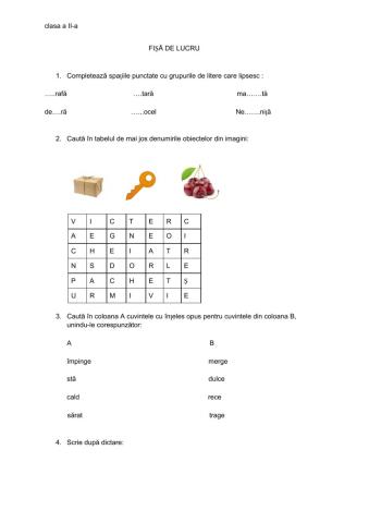 Fisa de lucru grupuri de litere