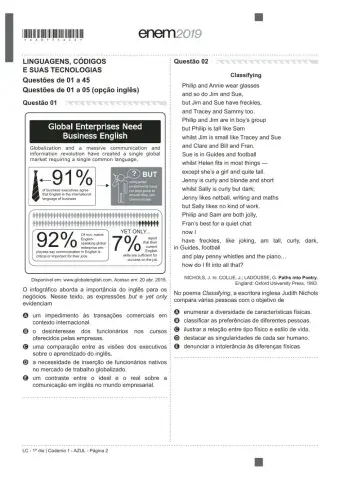 Enem 2019 - Inglês
