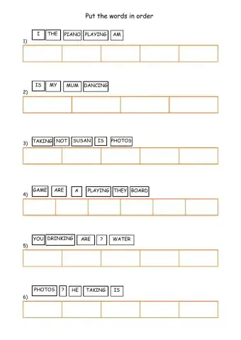 Put the words in order