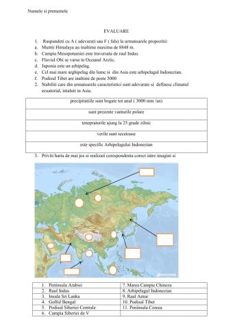 Asia- cadrul fizio geografic