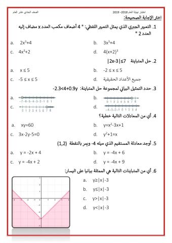 نهاية الفصل الأول 2018-2019