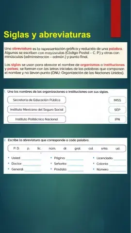 Siglas y abreviaturas