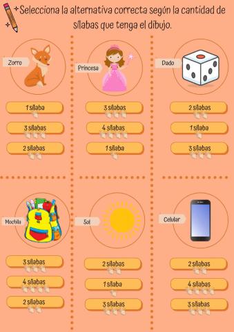 ¿Cuántas sílabas tiene el dibujo?