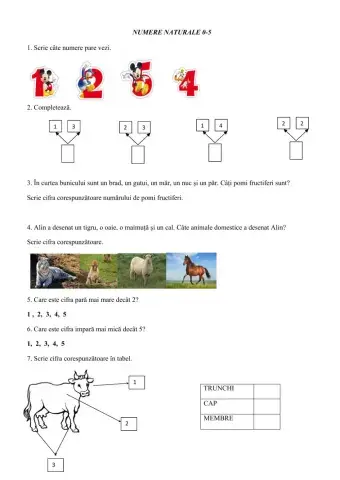 Repetăm! -Numere naturale 0-5