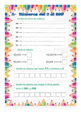 Números hasta el 999