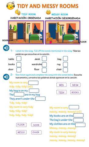 Tidy and messy rooms