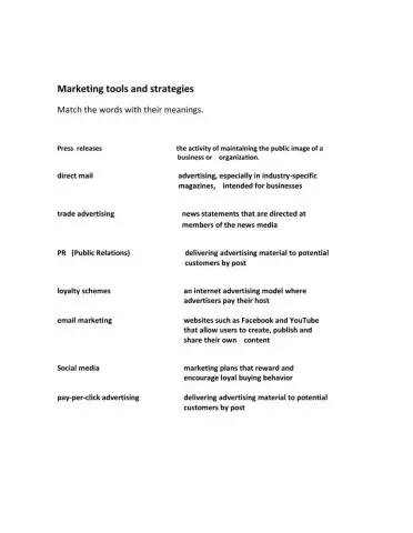 Marketing Vocabulary