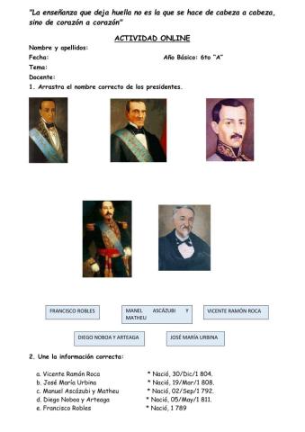 Presidentes del ecuador 1845 - 1859