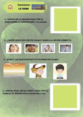 E. infantil. Emociones. Calma.