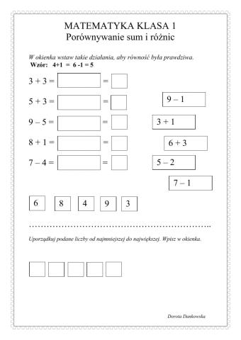 Porównywanie sum i różnic