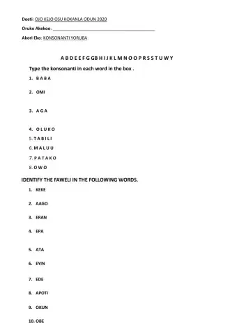 Alifabeeti Ede Yoruba