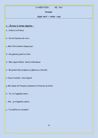 La négation ne..pas