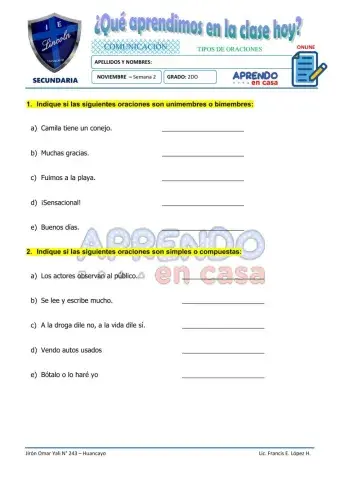 Prac. orac. unimembre y bimembre