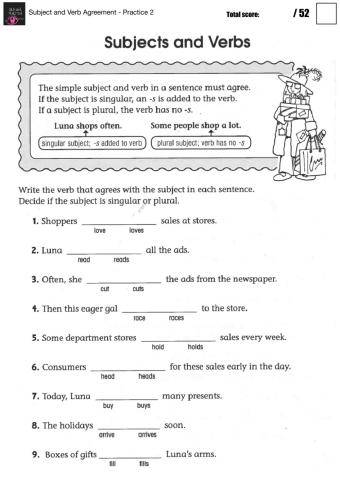 Subject and Verb Agreement - Practice 2