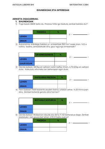 Ehunekoak eta interesak