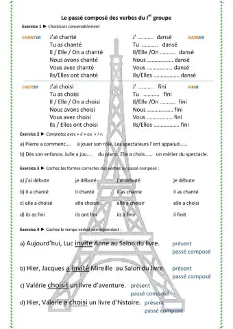 Passé composé (verbes réguliers)