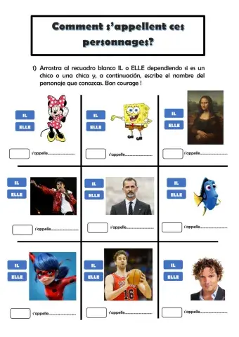 Jeu personages IL ELLE