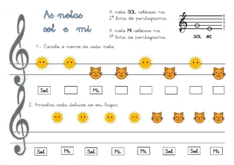 As notas sol e mi