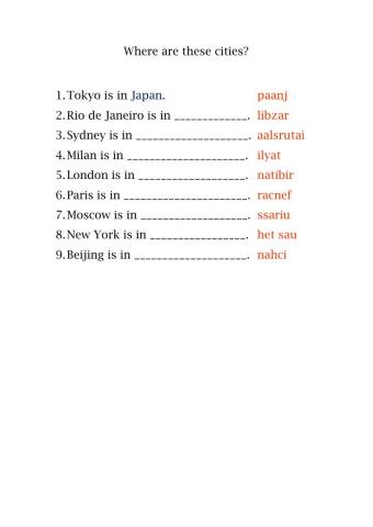 Where are these cities?