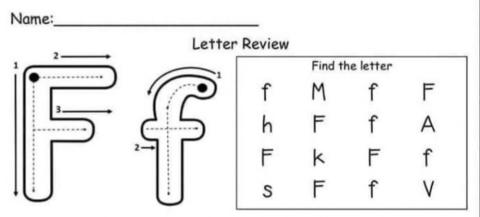FIND THE LETTER F