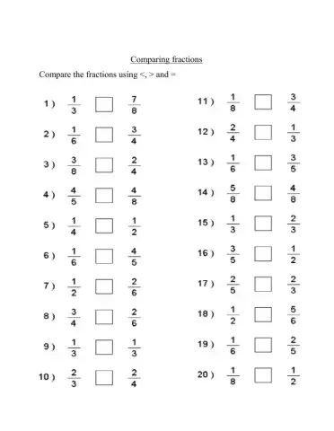 Comparing fractions