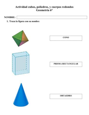 Actividad Geometría 6° - Cubos y Figuras tridimensionales