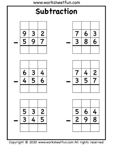 Odejmowanie liczb 3-cyfrowych