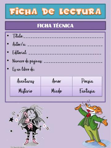 Ficha de lectura 3ºEP