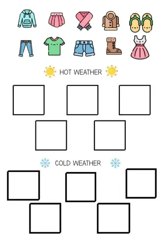 The clothes and the weather