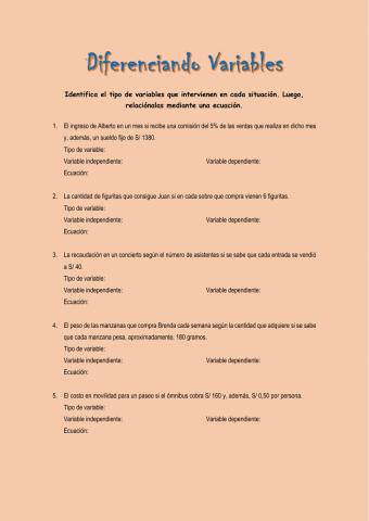 Diferenciando variables