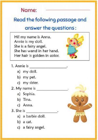 Reading comprehension elementary-Annie doll