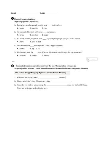 Clothes and accessories