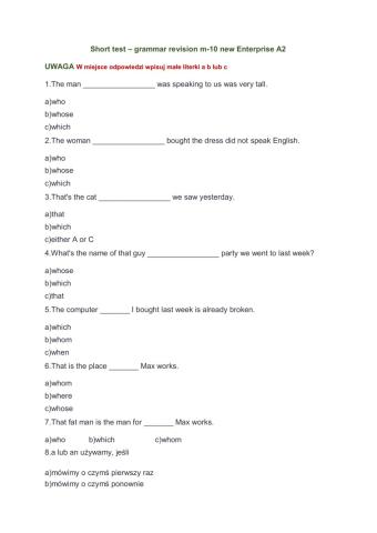 Grammar revision modul 10