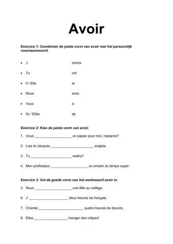 Le verbe avoir