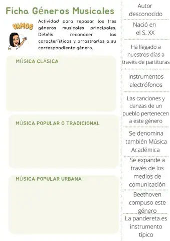 Géneros Musicales Ficha 1